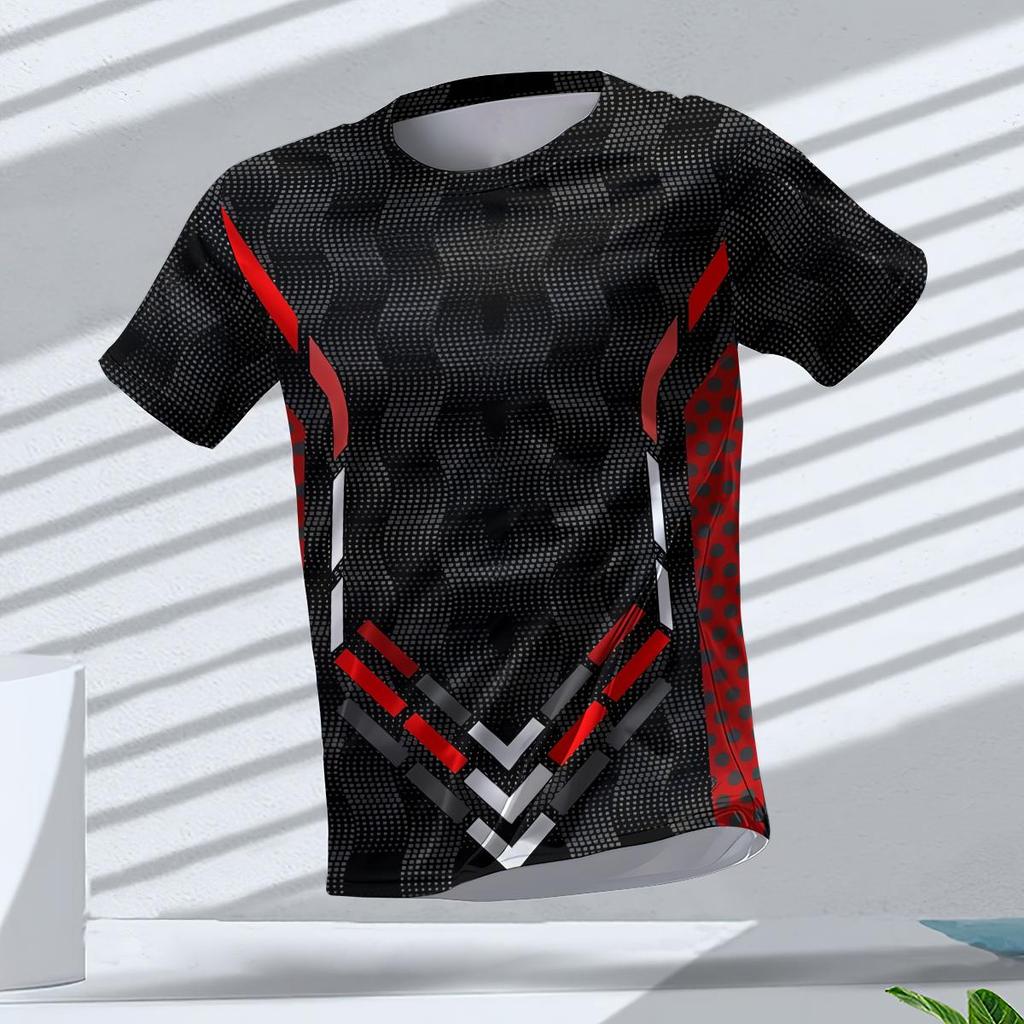 Summer Quick Dry Breathable Men's T Shirt Outdoor Run Fitness Sports Short Sleeve Tees Casual O-neck Oversized T-shirt Daily Top