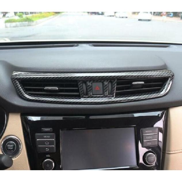 Carbon Fiber Center Air Vent Outlet Cover Trim For Nissan Rogue Sport 2017-2020