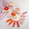 Colorful Acetic Acid Shark Clip Rhinestone Back Head Hair Grab Cute Sakura Barrettes  Girls