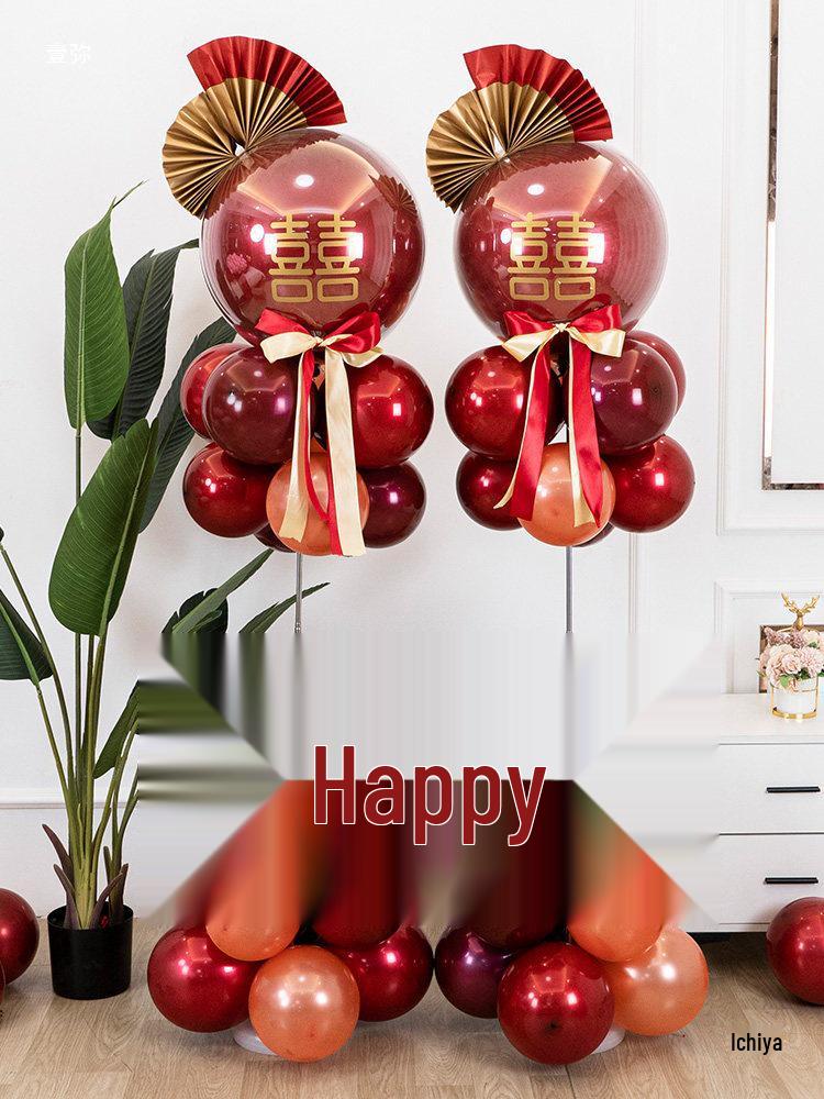 Wedding Venue Decoration Set: Balloons, Floor Guide, Pillar Brackets for Ceremony and Engagement Scene