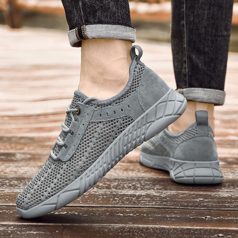 Men's shoes 2025 summer new breathable thin mesh shoes men's casual shoes lightweight soft sole hollow sports trendy shoes