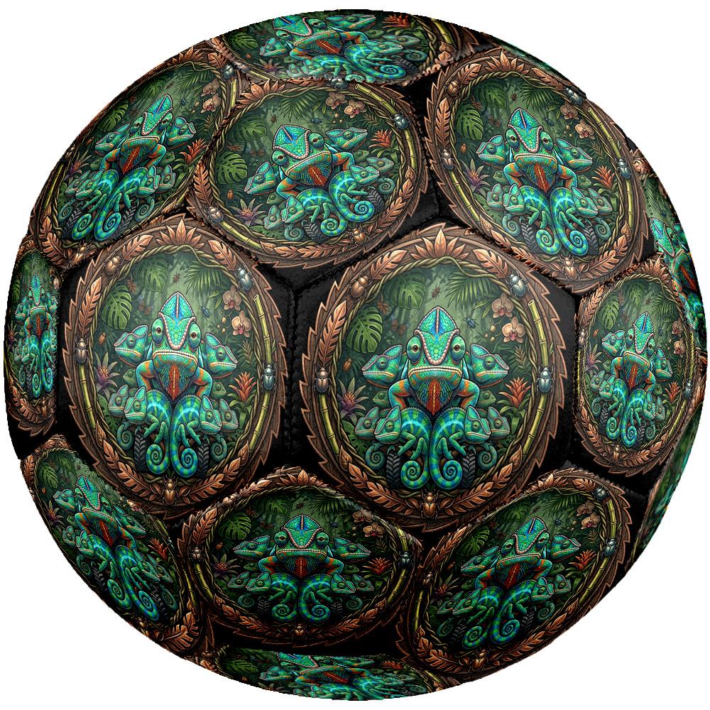 Chameleon Family Jungle Round Football Size 5 Adult Ball Suitable for Training Matches and Outdoor Team.