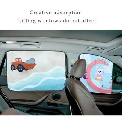 Magnetic Car Side Window Sunshade Curtains Adjustable Auto Windows Sun Visor Car Styling Animal Pattern Sun Shade Blinds Cover