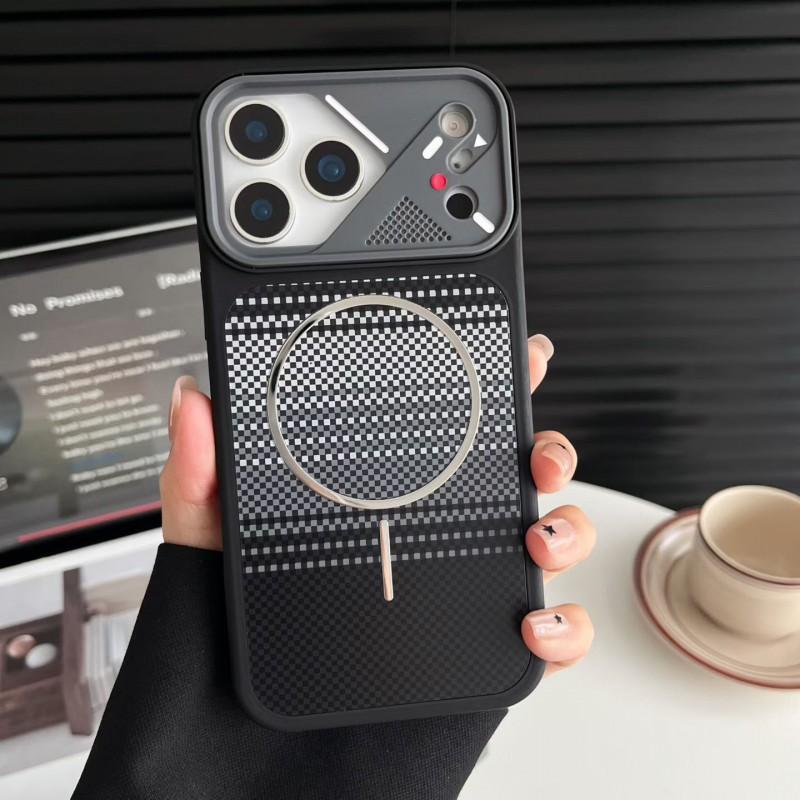 Kevlar Texture Magnetic Snap-On Phone Case IPhone 17 Pro Max 16 15 PC Bumper Cover iPhone 17 Pro Max