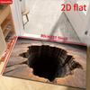 3D Illusion Floor Mat - Realistic Black Hole Crack with Non-Slip Backing, Washable Indoor Outdoor Rug for Hallway Living Room