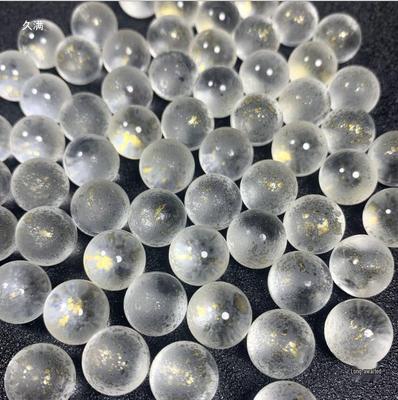 Imitation Etched Gold Sprinkled 12mm Glazed Glass Round Bead for Hairpin Accessories