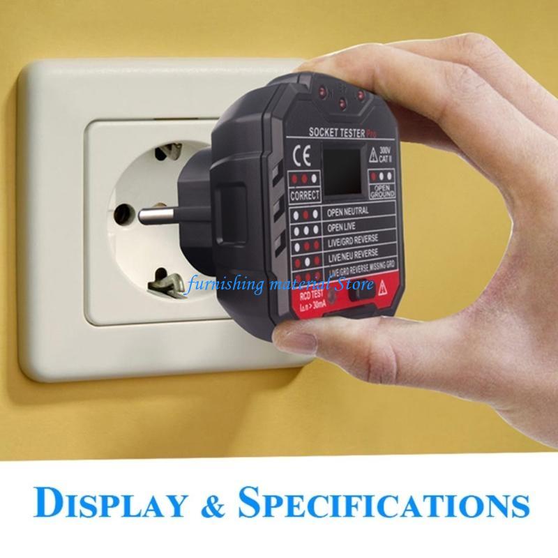 Y5GD Digital Display Outlet Tester Receptacle Tester 90-250V Electrical Outlet Tester