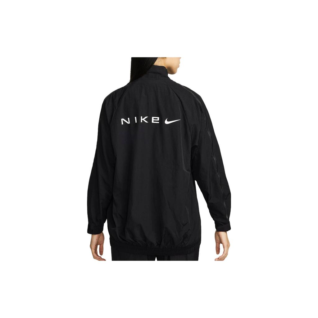 Nike Jachetă Sport Monocromă Confortabilă Impermeabilă cu Guler Ridicat Mânecă Lungă Femei Jachete Negru FV7536-010
