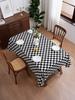Retro Luxury Plaid Tablecloth Dustproof Non-Slip for Living Room Kitchen Dining Table Decor Checkered Design