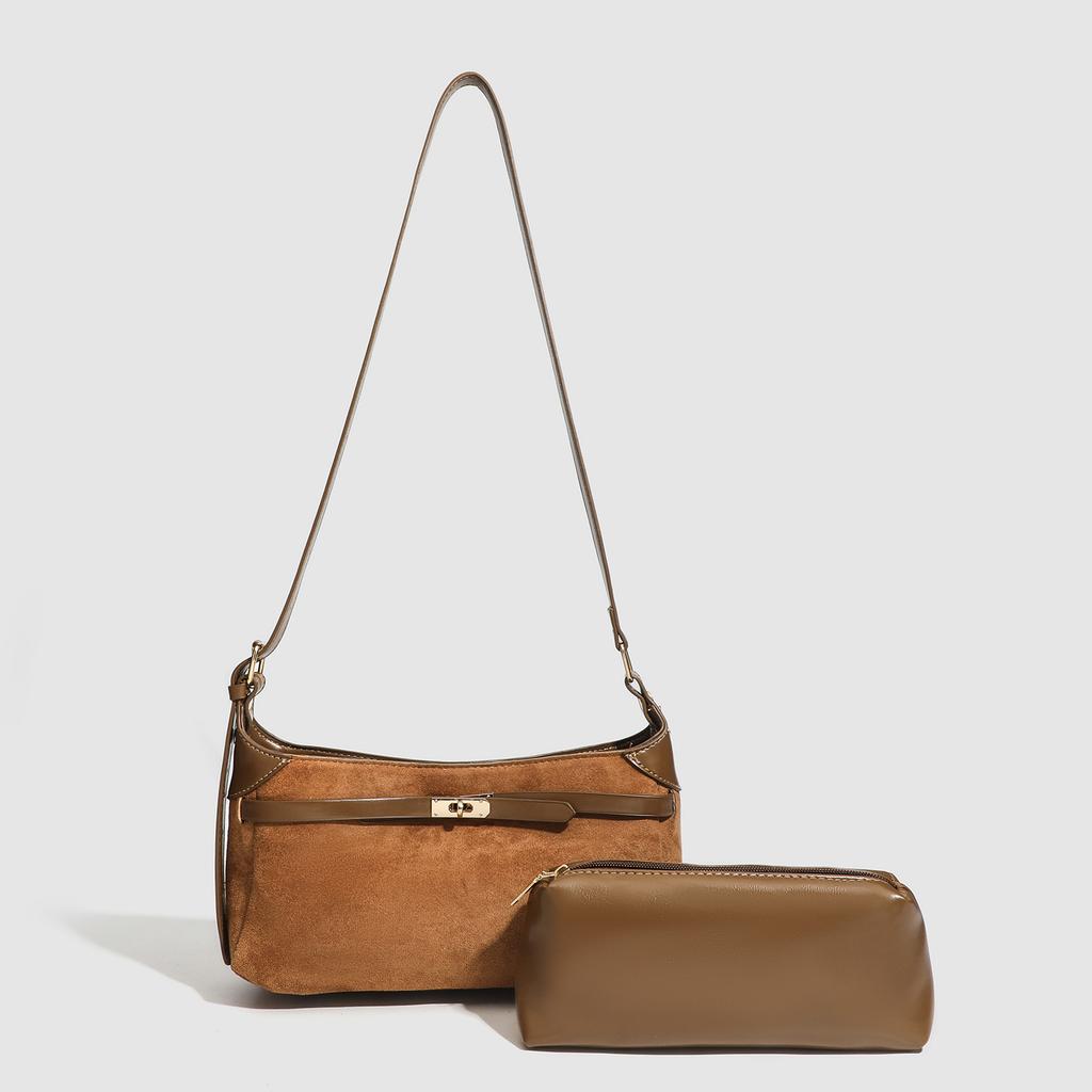 Retro Matte Texture Underarm Bag Women'S Light Luxury Soft Surface Shoulder Messenger Bag Niche Design Kelly Bag