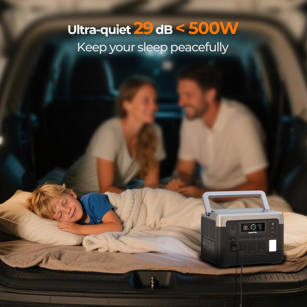 OUKITEL P1000E Plus Portable Power Station, 1800W Output Power, 1024Wh Capacity, LiFePO4, for Families, Camping, and Emergencies