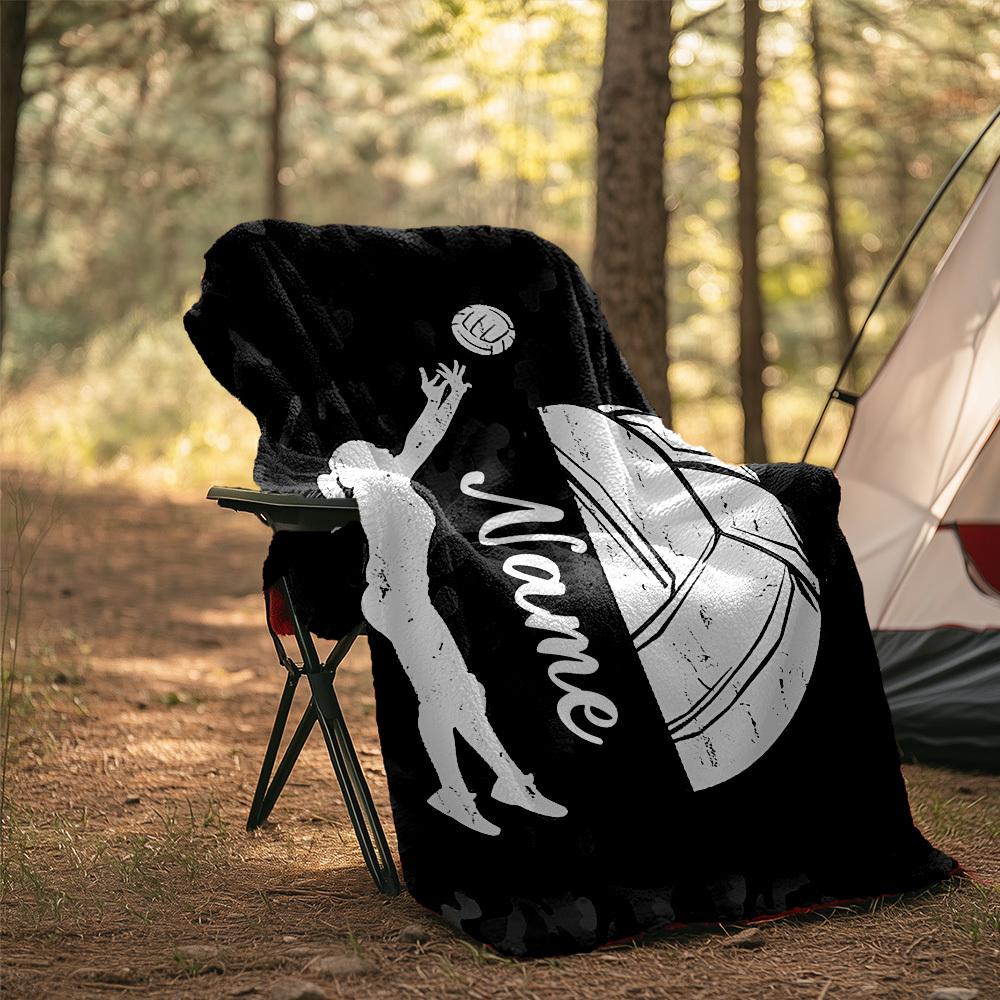 Volleyball Player Customize Your Name Outdoor Blanket Comfortable Soft Lightweight Allseason Multipurpose Throw For Travel Camping Picnic Sofa Office
