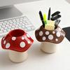1/2pcs Creative Mushroom Shape Storage Box Cute Plastic Home Bathroom Makeup Brush Bottle Holder Office Desk Pen Organizer