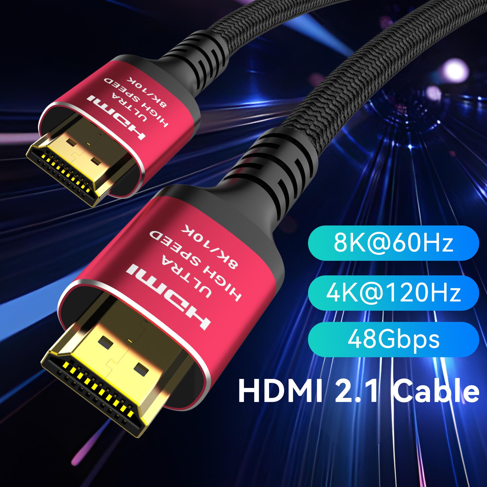 

Кабели CYANMI 8K HDMI 2.1, 48 Гбит/с, плетеный шнур HDMI 8K-4K@120 Гц 8K@60 Гц, совместимы с Roku TV/PS5/PS4/HDTV/RTX 3080 3090 =0.5m