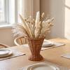 Decorative Woven Vase | Handwoven Rattan Construction, Warm Wicker Finish, Hourglass Vase, for
