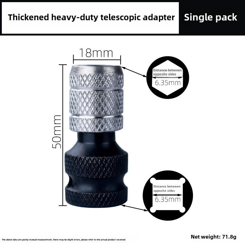 Hexagon Electric Wrench Adapter 1/2" to 1/4" Pneumatic Telescopic Sleeve