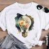 Floral Print American TShirt Short Sleeve Shirt European And US Inspired Clothing Tops for Casual Wear Graphic Tshirt Polyeste