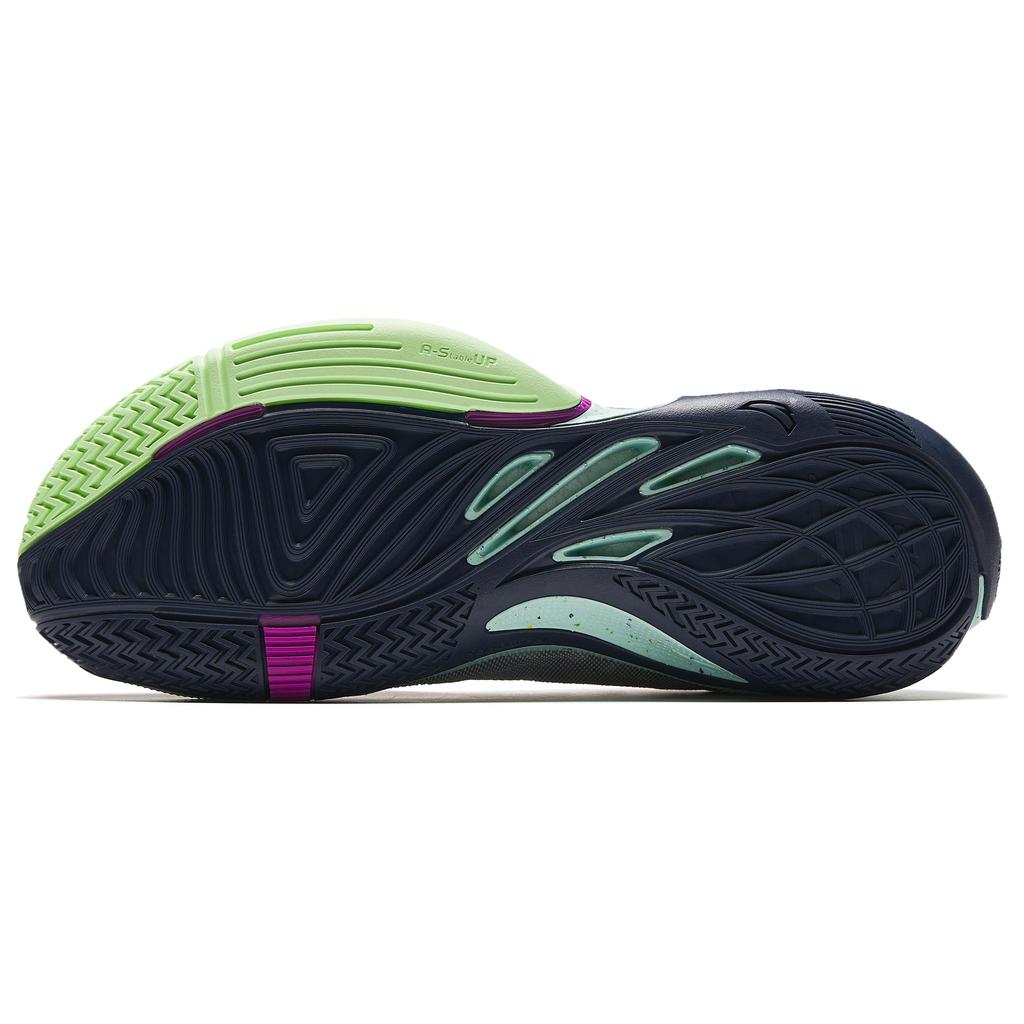 ANTA Men Professional Basketball Shoes Grey Fluorescent Green Purple 912411110Q-6