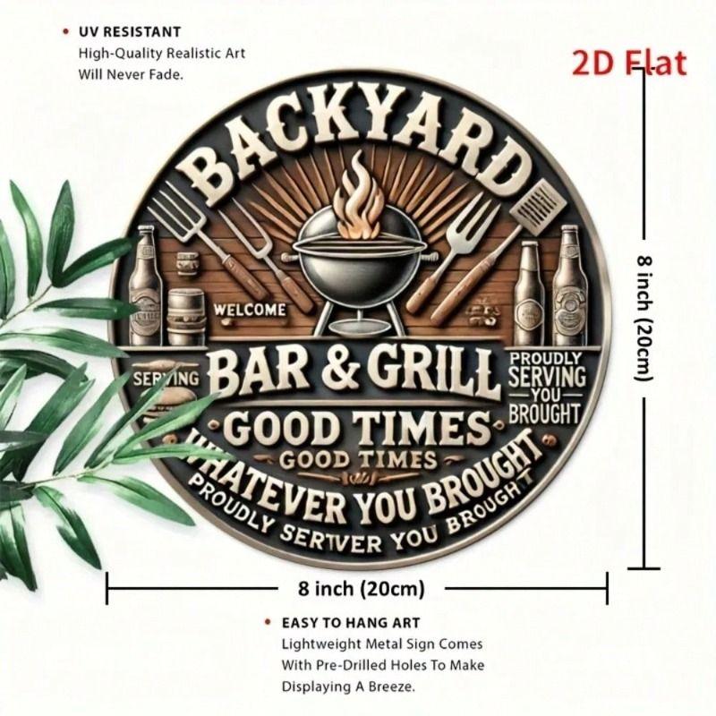Decorative Metal Tin Sign Wall Art Home Decor 20x20 Cm