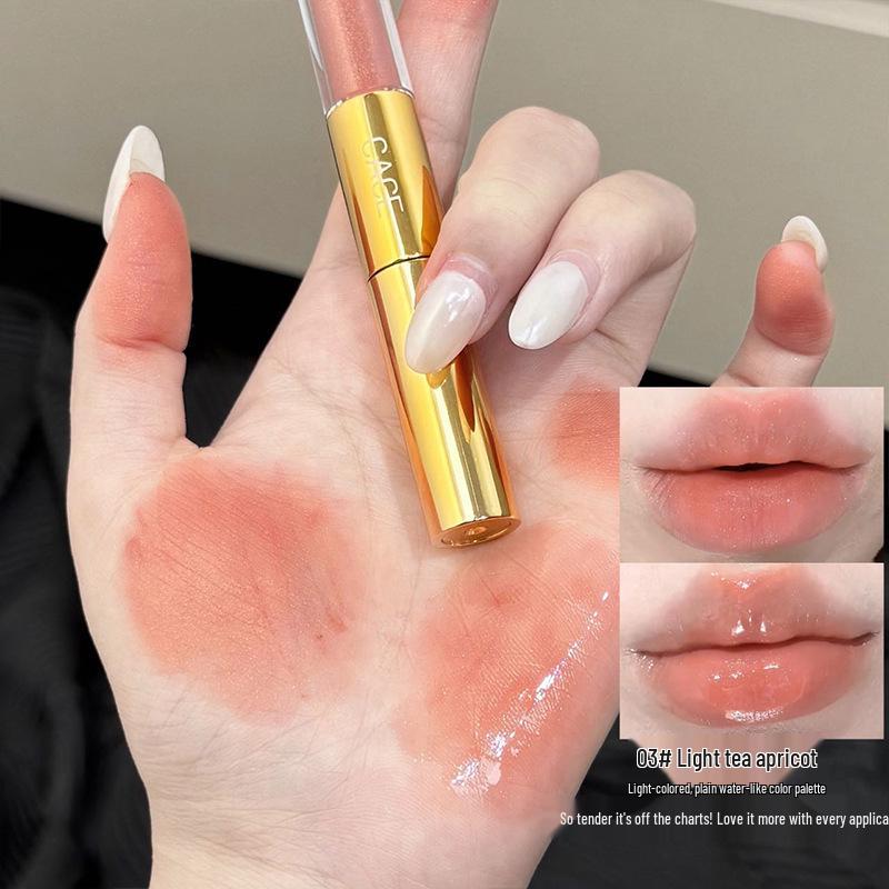 CACE Double-Ended Lip Gloss: Matte Lip Mud & Transparent Lip Oil for a Cool, Glossy Finish