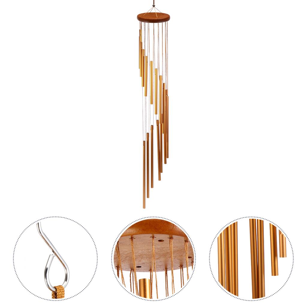 Wind Chime Artistically Beautiful Decor Bell Hanging Pendant Gift Chimes Rotating Wood Alloy Decoration