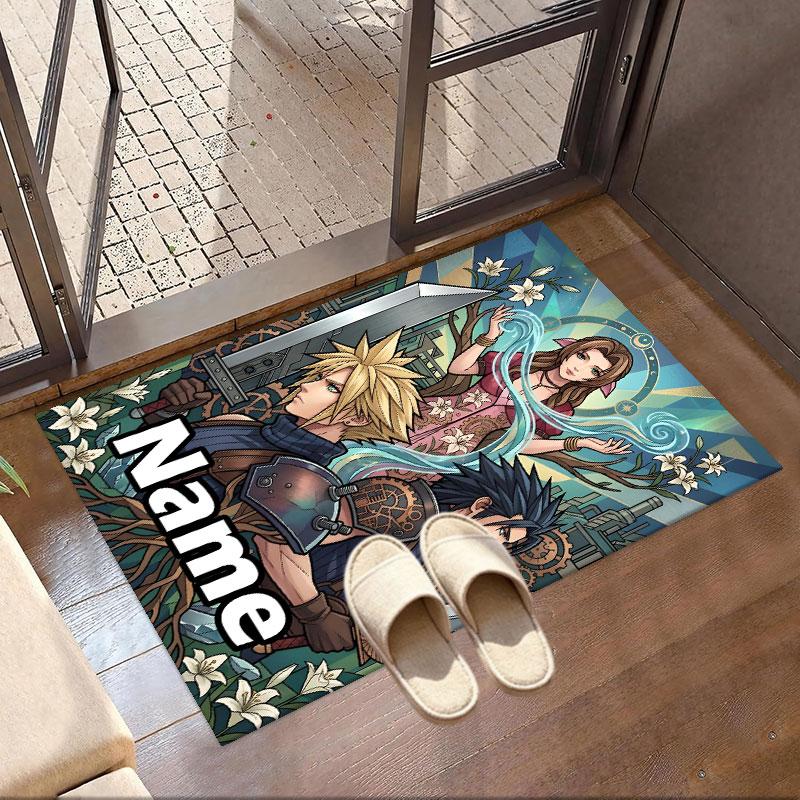 Benutzerdefinierter Name Personalisierter Final Fantasy Druck Teppich, Vielseitiger Heimdekor Teppich, für Spielzimmer, Wohnung, Balkon, Eingangsbereich, Flur Geschenk