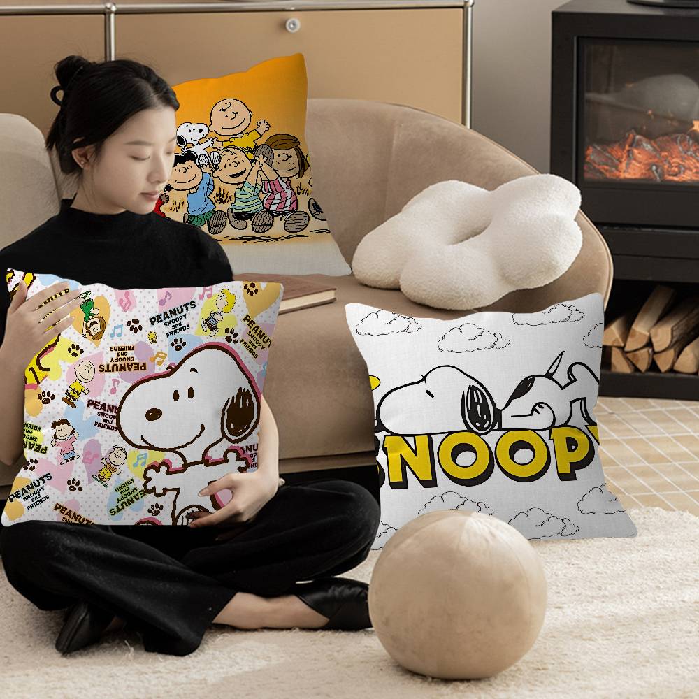 S-Snoopy Cartoon Pillowcase Toon Gift Cushion Cover Bedroom Home Sofa Chair Seat Decor Pillow Case
