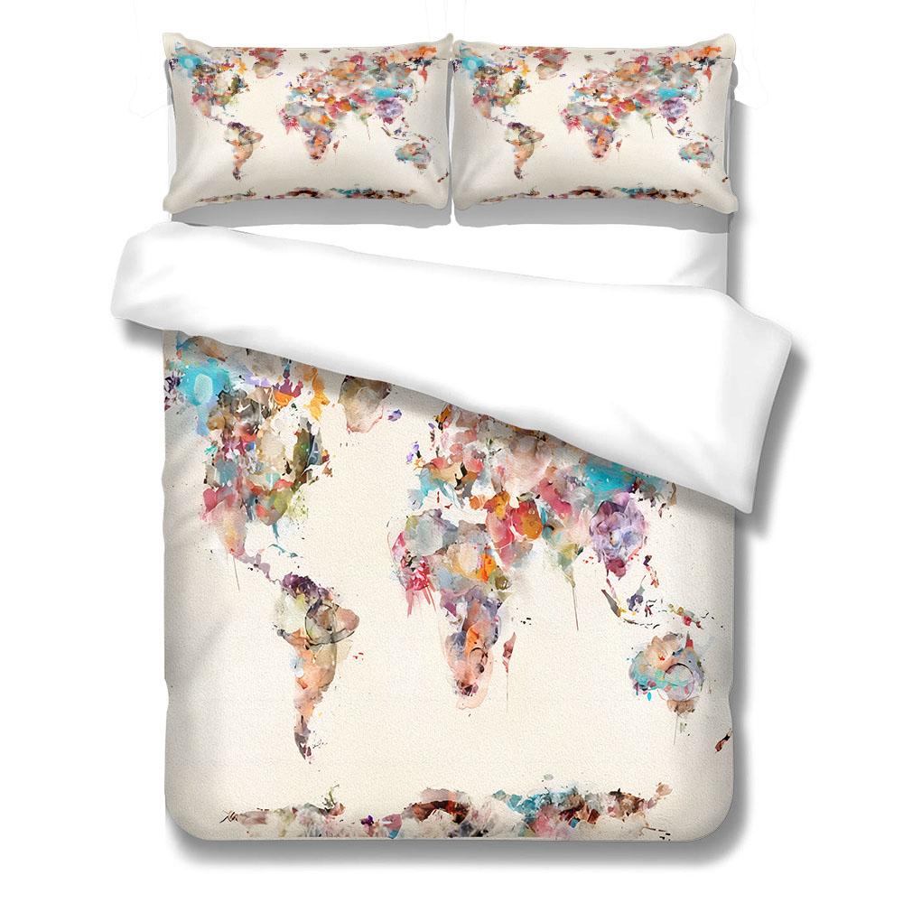 Antique Map Bedspread Cover Kit King Size Queen Dimension Full Size Full Twin Size Single Size Size Bed Linen Kit