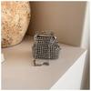 Trendy Mini Rhinestone Kiss Lock Crossbody Bag For Girls Cute Punk Evening Shoulder Purse With Detachable Metal Chain Strap Ideal For Parties Outings