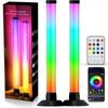 RGB LED Ambient Light, Dual Stick Music Sync Lamp with App & Remote Control, USB Powered Decor for Bedroom, Gaming Desk, Live Streaming
