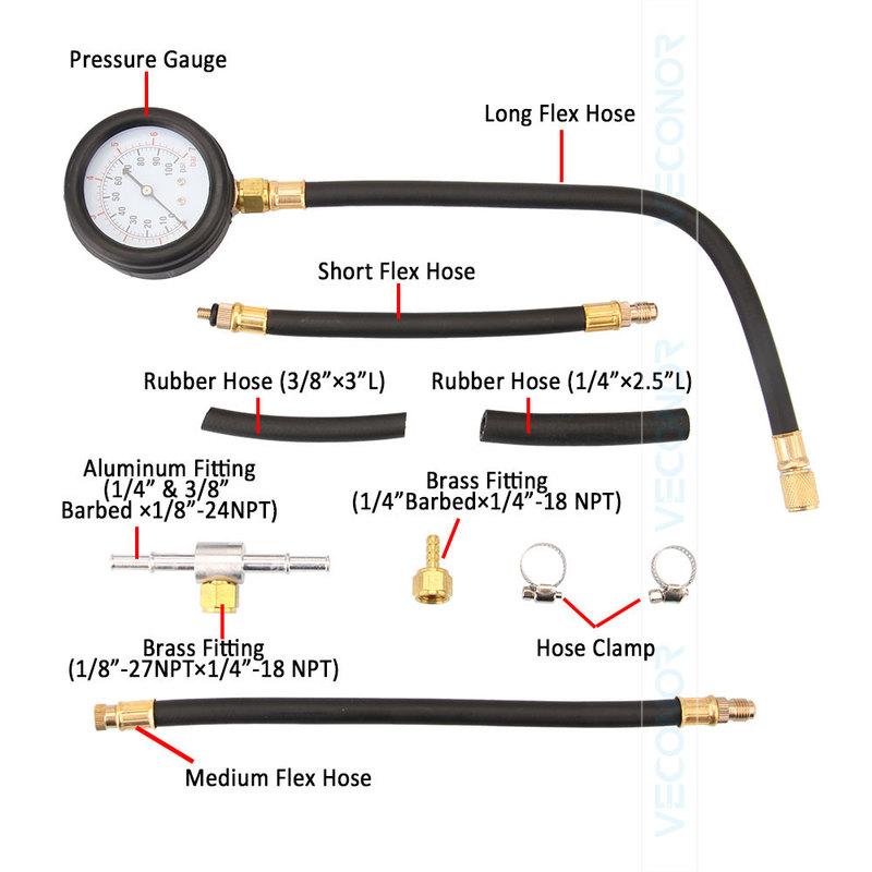 TU-113 Fuel Injection Pump Pressure Tester Kit Cylinder Pressure Gauge