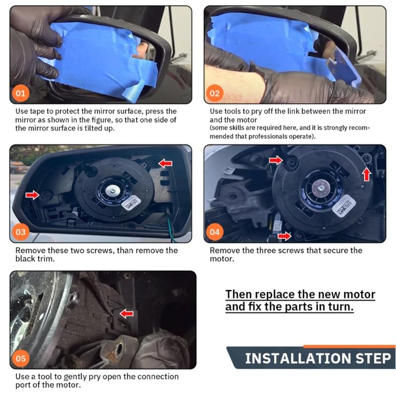 Exterior Side View Power Mirror Glass Control Motor Accessories 6U5Z-17D696-C Compatible For F150 MKX 6U5Z17D696C 924400