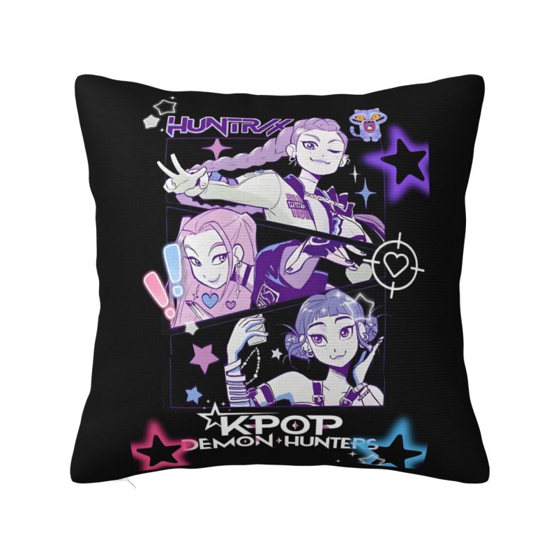 Vlastní povlak na polštář v severském stylu Kpop Hunter Demons 40x40cm Polyester Huntrix Povlak na polštář na pohovku Čtvercový povlak na polštář