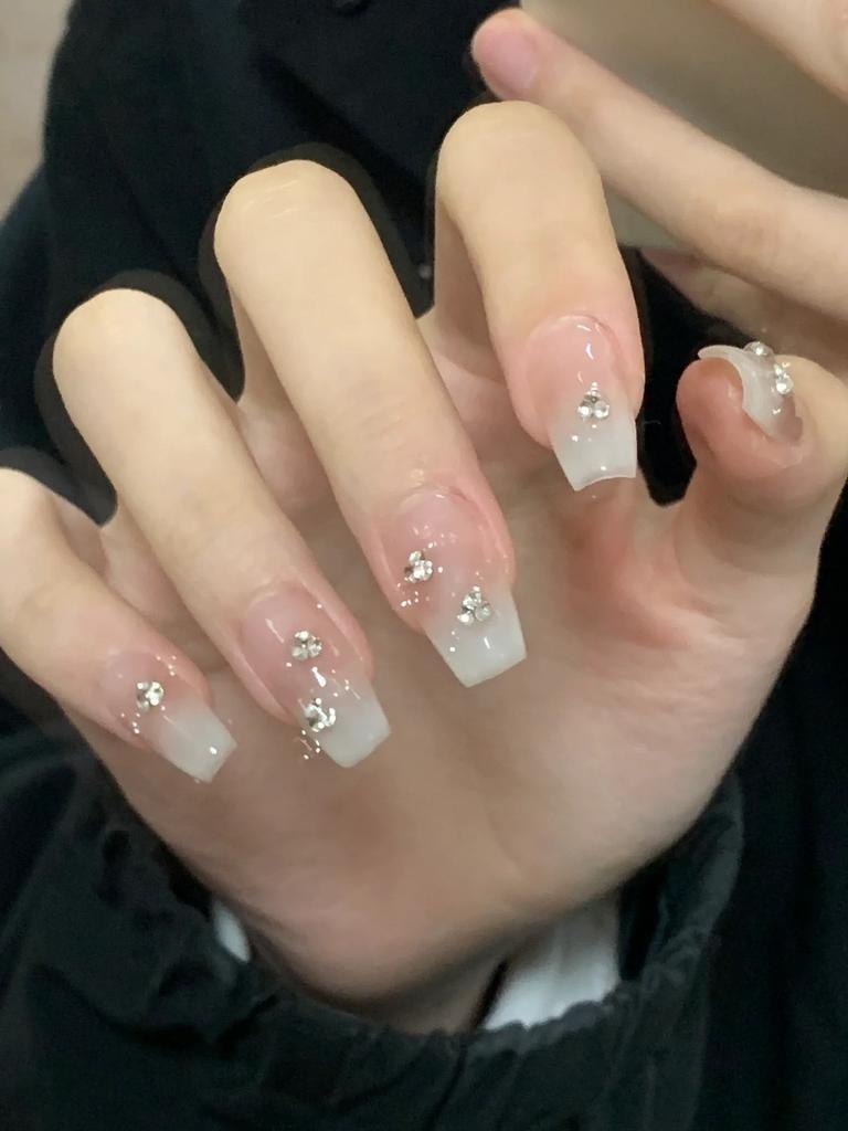 Nail Handmade Wearing Gradient Naked Color Student Pure Desire Sparkling Cute