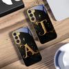 Magical letters "K S A" For Samsung Galaxy S26 S20 FE S21 S22 S23 Plus S24 Ultra 25Ultra S21+ S9 S22 S8 Golden glass phone case