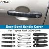 Door Handle Cover For Toyota Rush 2006 - 2016 Forged Pattern Carbon Fiber Chrome Car Trim Styling Accessories