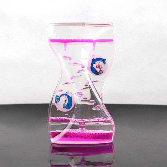Moving Drip Oil Kids Toy Hourglass Liquid Bubble Timer Home Office Desk Decor