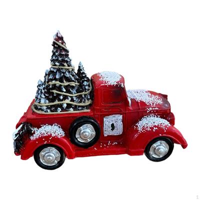 Truck Christmas Tree Statue Table Centerpiece Collectible Tabletop Ornament Gift for