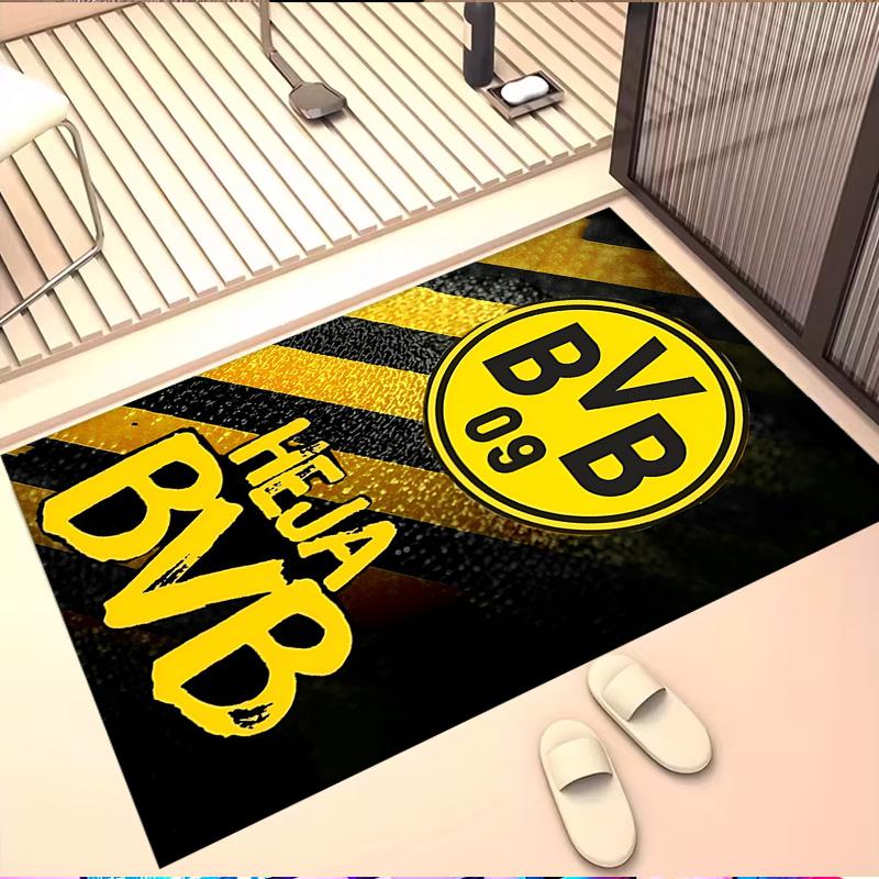 Borussia Dortmund Print Rug, Washable Floor Carpet, For Entryway Dorm Laundry Room Office Study, Home Decor Birthday Christmas Gift