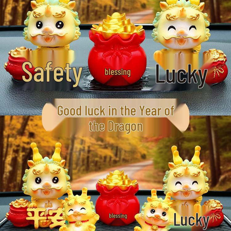 Year of the Dragon Bobblehead Doll - Car Console Ornament