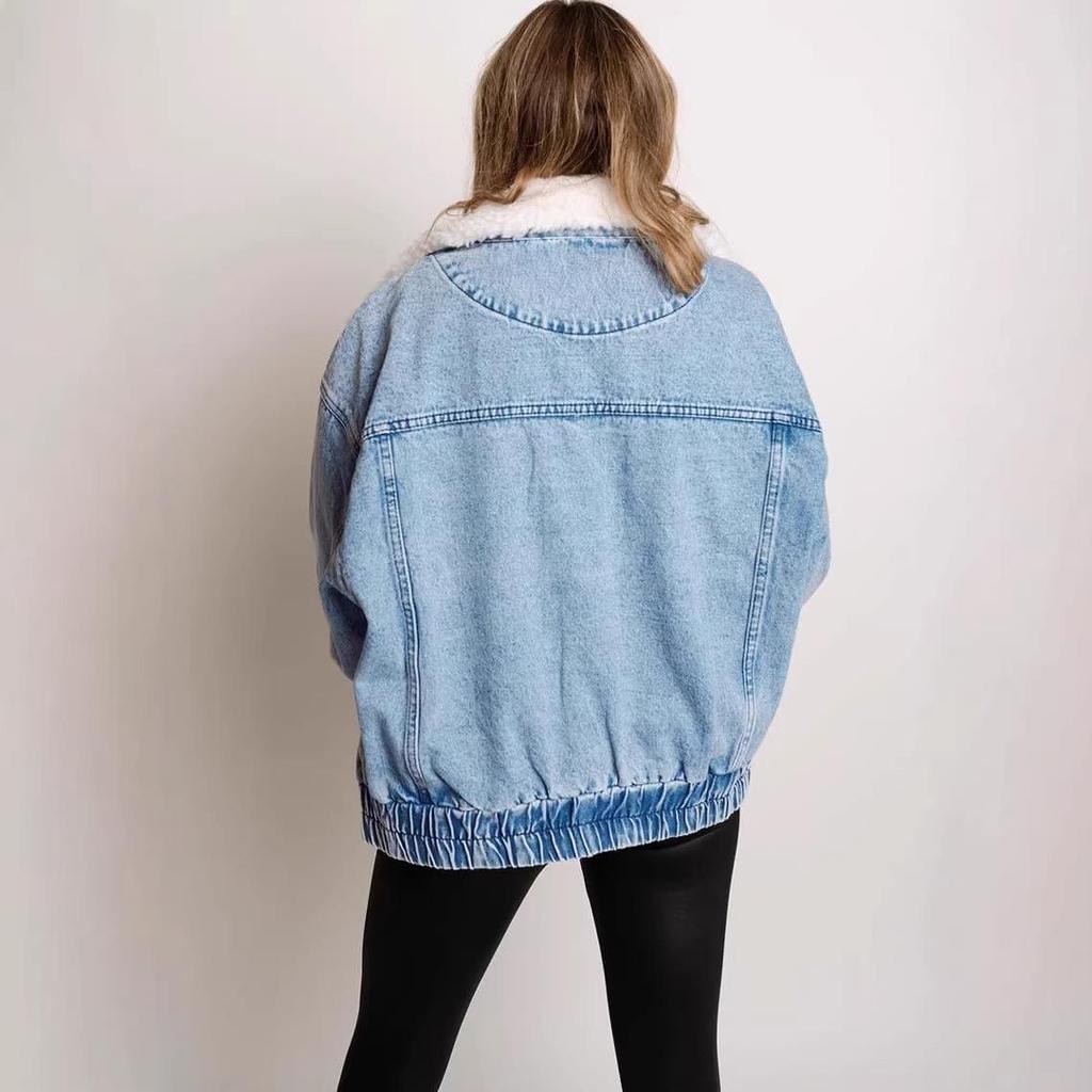 2025 New Arrival European Style Women's Winter Chic Denim Jacket – Fashionable & Age-Reducing