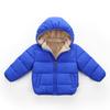 2026 Kids' Hooded Plaid Fleece-Lined Down Jacket for Boys & Girls, Warm Cotton Outerwear for Baby, Autumn & Winter.