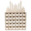 Stilvolles hölzernes Eid-Handwerk mit Schublade, Adventskalender, Mubarak-Buchstaben, Heimdekoration für islamische Feiern