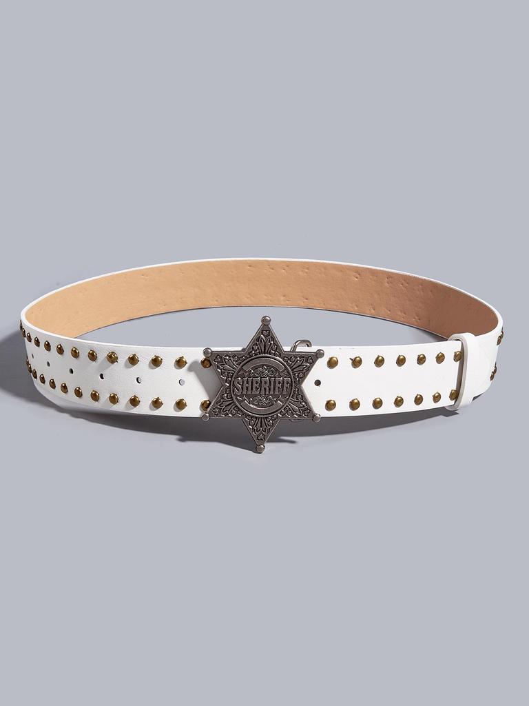 Punk Style Wide Leather Waist Belt for Women's Jeans