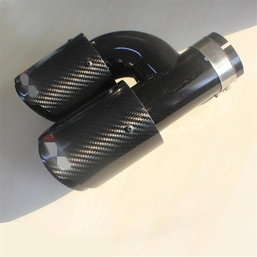63mm In 89mm Out Real Carbon Dual Exhaust Tip Black