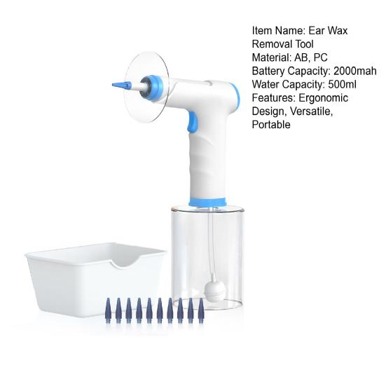 Electric Ear Wax Remover 4-Mode Ear Cleaning Kit with LED Light Reusable Ear Irrigator Kit for Safe And Effective Home Use