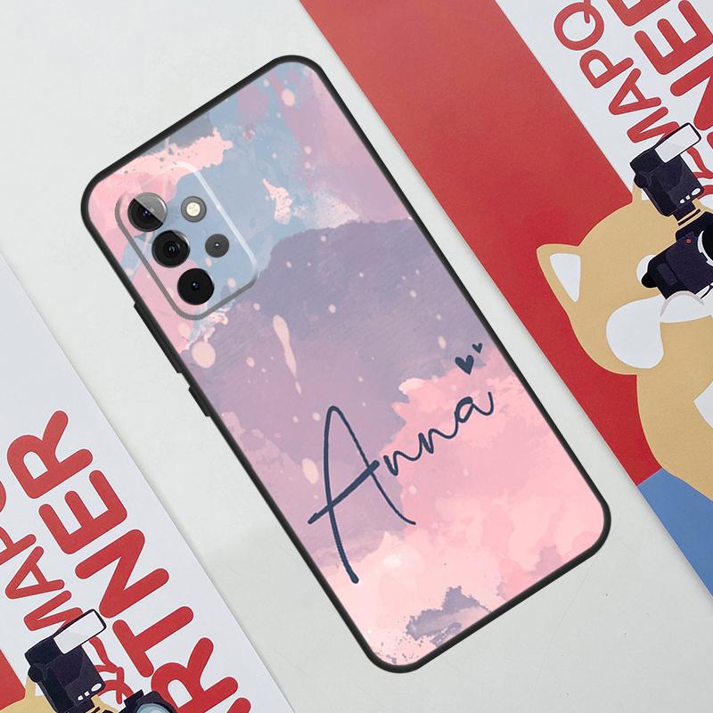 Capa de Telefone Arco-íris em Aquarela com Nome Personalizado Para Samsung Galaxy A53 A33 A23 A13 A52 A32 A22 A12 A51 A71 A14 A24 A34 A54 A21S