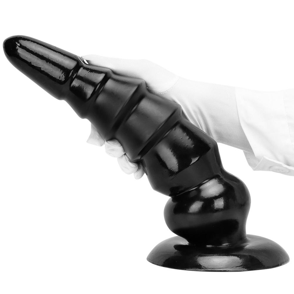 Oversized PVC Black Anal Plug with Suction Cup Sex Toys Fisting  Anal Dilator Big Dildo Slave BDSM