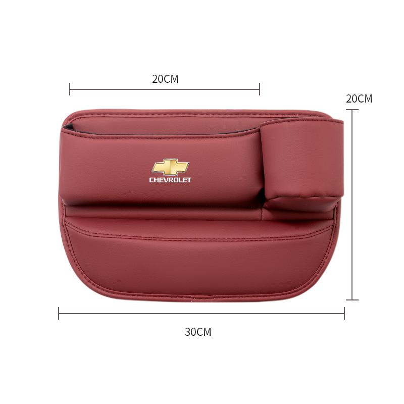 BODCA1 PU Leather Car Seat Storage Bag Multifunctional Gap Organizer Box For Chevrolet Equinox Trailblazer Bolt Spark Tahoe Z71 Aveo SS