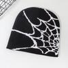 Retro Gothic Spider Web Jacquard Beanie for Women Men Caps Unisex Knitted Warmer Hip Hop Unisex Elastic Knit Hat Skull Cap